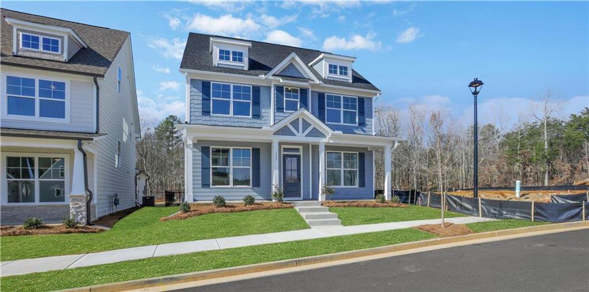 Front exterior of a new home in Marble Tree, Ball Ground, GA, highlighting curb appeal (Image 23).