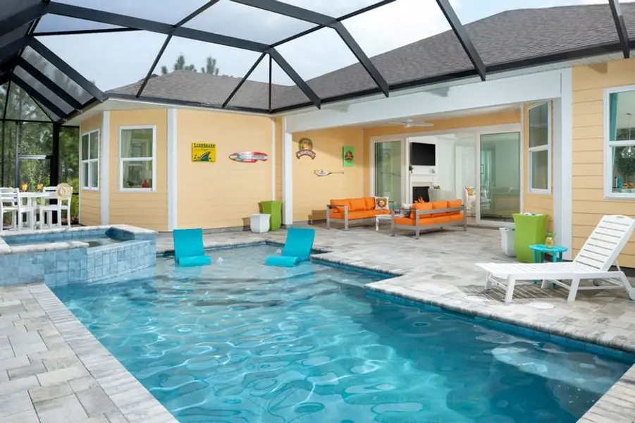 Representative exterior details of a home built from the Aruba by Minto Communities in Latitude Margaritaville Watersound, Panama City Beach (Image 2).