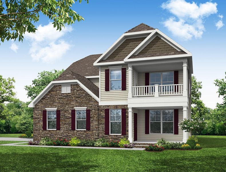 Representative exterior photo of a completed home built from the Atherton by Eastwood Homes in Twin Creek Forsyth, Kernersville, NC (Image 8).