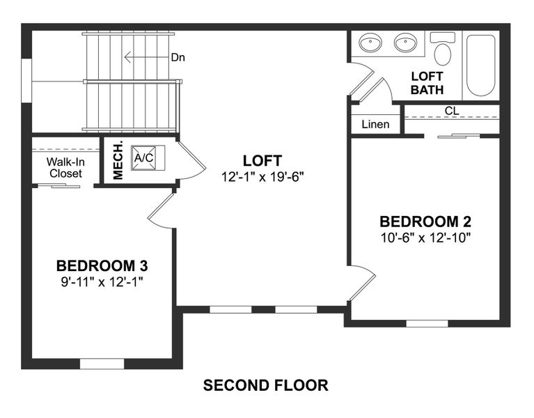 2D floor plan layout for the Evora II by K. Hovnanian® Homes in Salerno Reserve - Single Family, Stuart, FL (Image 5).
