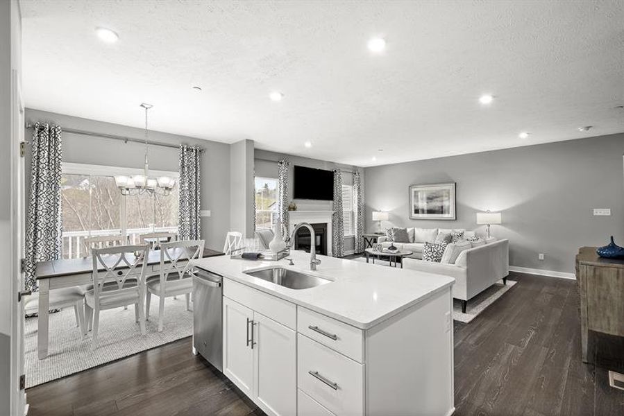 Representative furnished interior of a home built from the Rosecliff by Ryan Homes in Windsong Townhomes, Gallatin (Image 4).