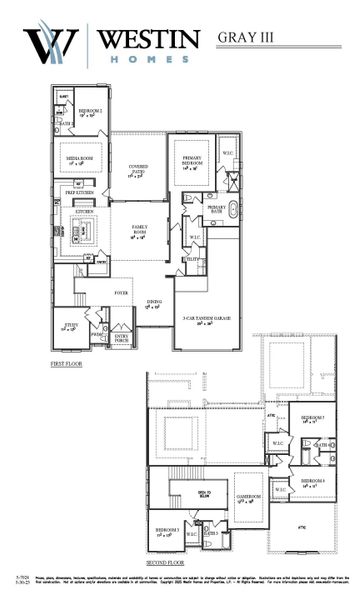 2D floor plan layout for the The Gray III by Westin Homes in Audubon - 70', Magnolia, TX (Image 2). 2D floor plan layout for the The Gray III by Westin Homes in Audubon - 70', Magnolia, TX (Image 2).
