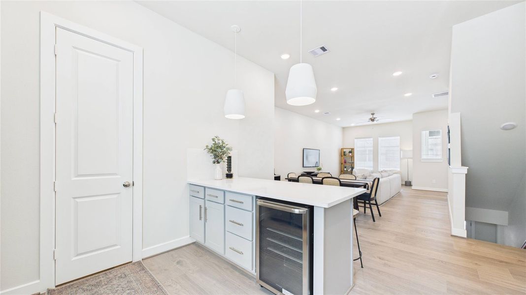 Furnished interior view inside a new home in White Oak Station, Houston (Image 11). Furnished interior view inside a new home in White Oak Station, Houston (Image 11).