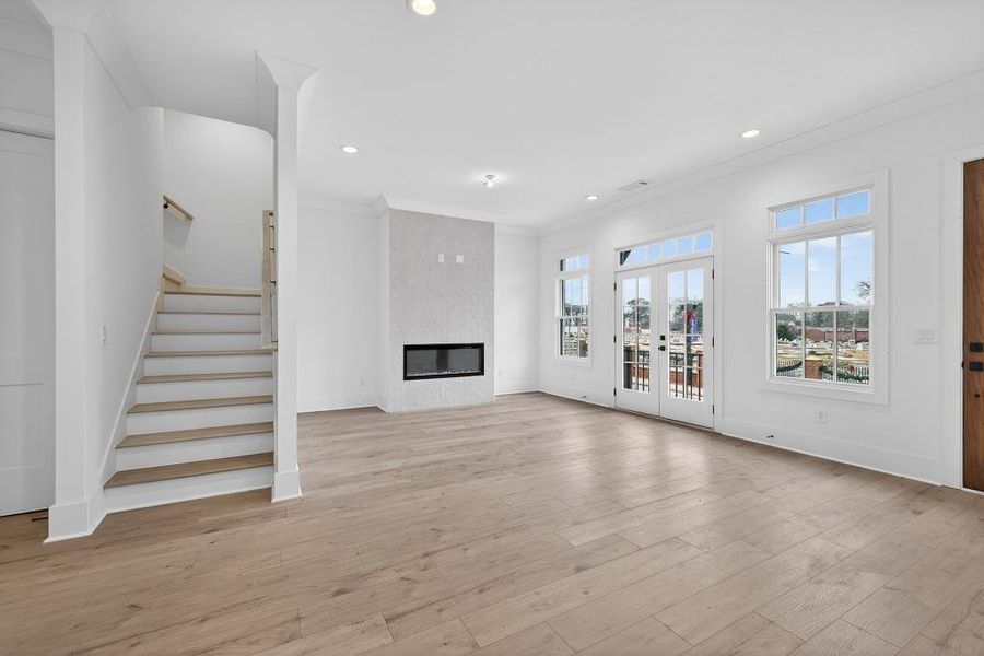 Spacious, unfurnished interior of a new home in Skyview On Broad, Sugar Hill (Image 16). Spacious, unfurnished interior of a new home in Skyview On Broad, Sugar Hill (Image 16).