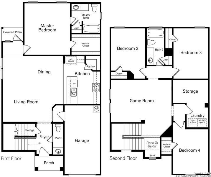 2D floor plan layout of this home in Valley Ranch, San Antonio, TX (Image 3).
