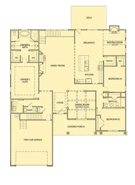 2D floor plan layout for the Payton III by Kerley Family Homes in Walters Creek, Douglasville, GA (Image 3).