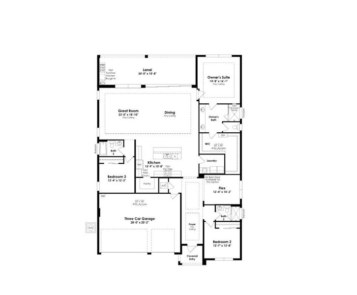 2D floor plan layout of this home in Cresswind Palm Beach at Westlake, Westlake, FL (Image 5).