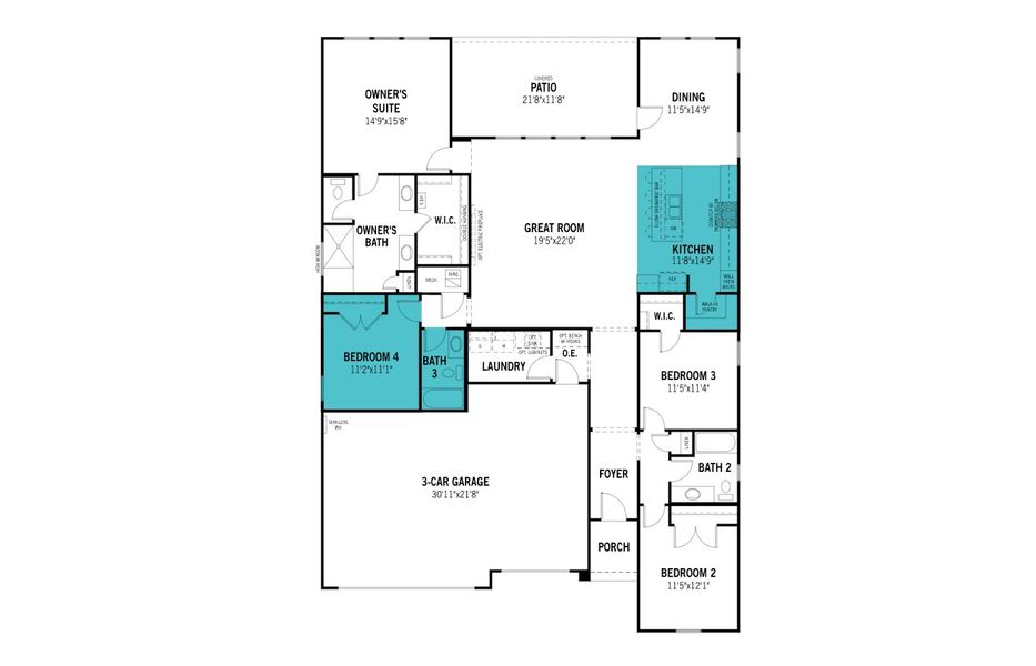 2D floor plan layout of this home in Sutton Fields, Celina, TX (Image 3). 2D floor plan layout of this home in Sutton Fields, Celina, TX (Image 3).