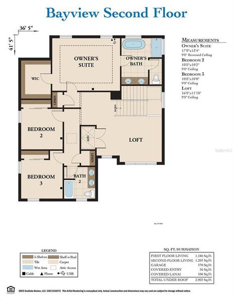 2D floor plan layout of this home in Beachview Cove, Ormond Beach, FL (Image 3).