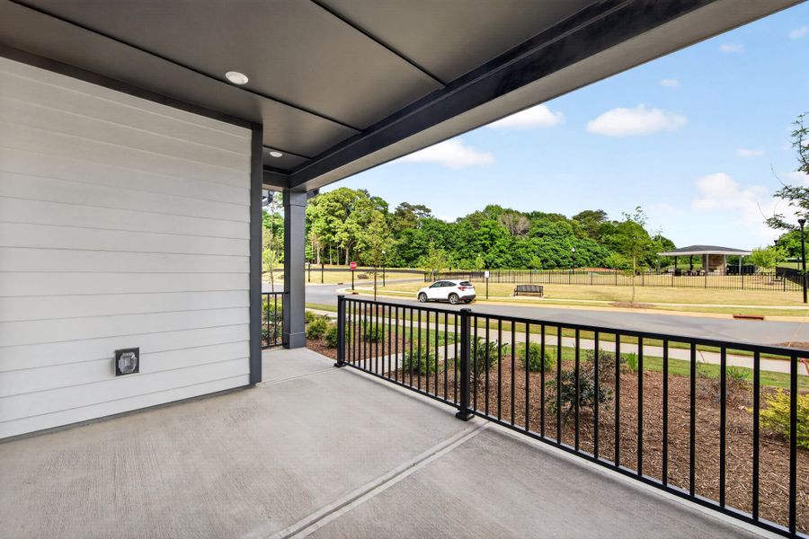 Exterior details and patio area of a home in Seven Oaks, Belmont (Image 3).