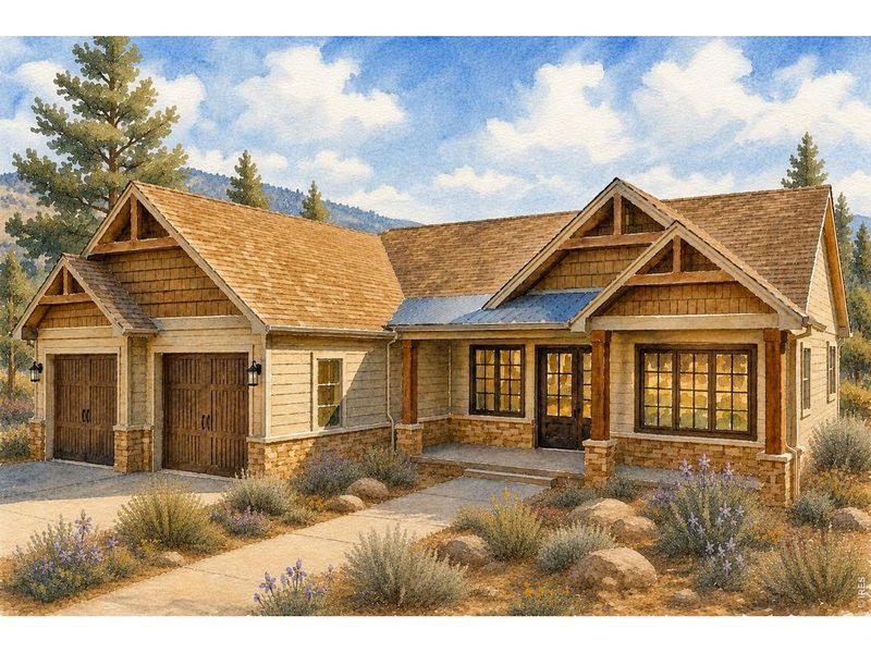Front exterior of a new home in , Red Feather Lakes, CO, highlighting curb appeal (Image 2).