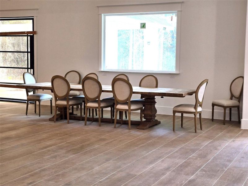 Ample space for large dining area.