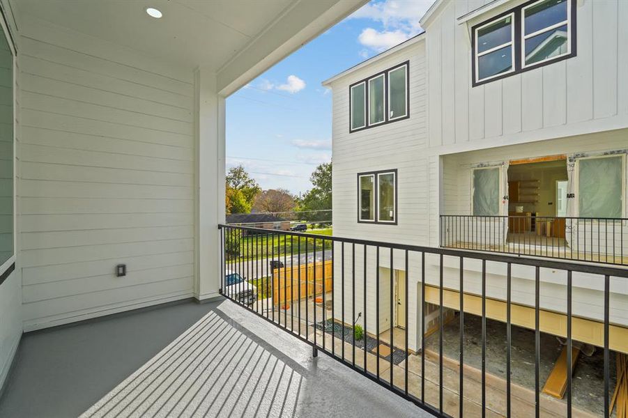 Enjoy a covered patio off the living room.