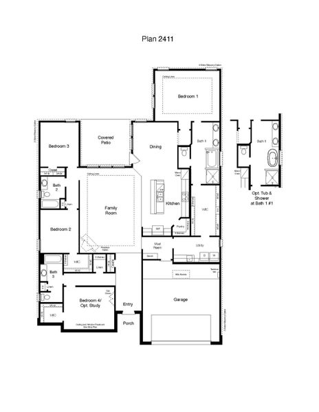 2D floor plan layout for the Brighton by D.R. Horton in Wellborn Settlement, College Station, TX (Image 3). 2D floor plan layout for the Brighton by D.R. Horton in Wellborn Settlement, College Station, TX (Image 3).