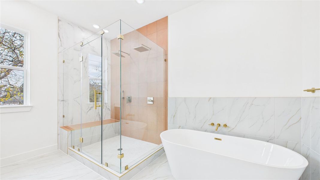 Extra large soaking tub.