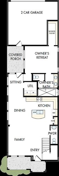 2D floor plan layout of this home in Jubilee - Cottages Row Collection, Hockley, TX (Image 5).