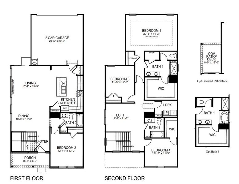 2D floor plan layout for the Alec by D.R. Horton in Oak Grove Hill, Huntersville, NC (Image 3).