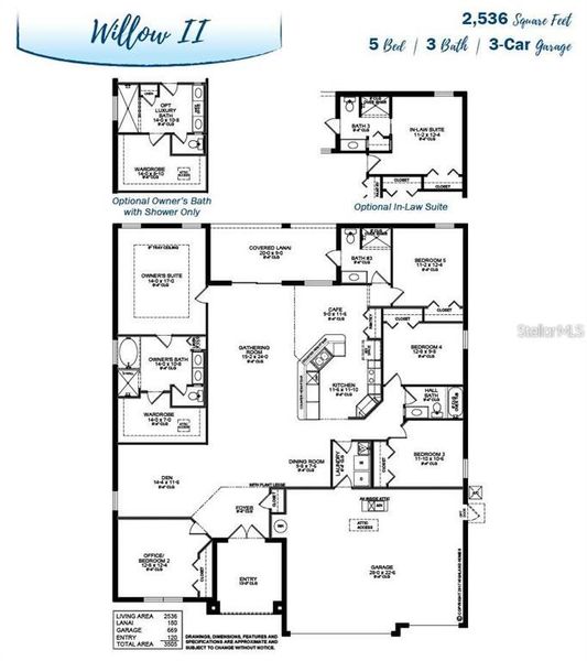 2D floor plan layout of this home in Copperleaf, Ocala, FL (Image 2).