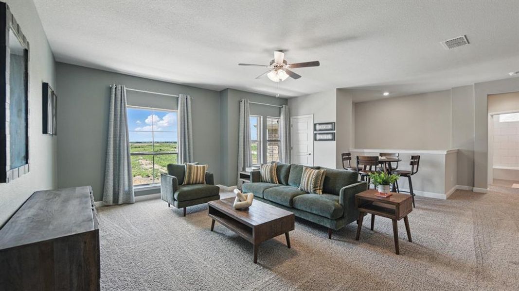 Furnished interior view inside a new home in Rock Creek Ranch, Fort Worth (Image 9). Furnished interior view inside a new home in Rock Creek Ranch, Fort Worth (Image 9).