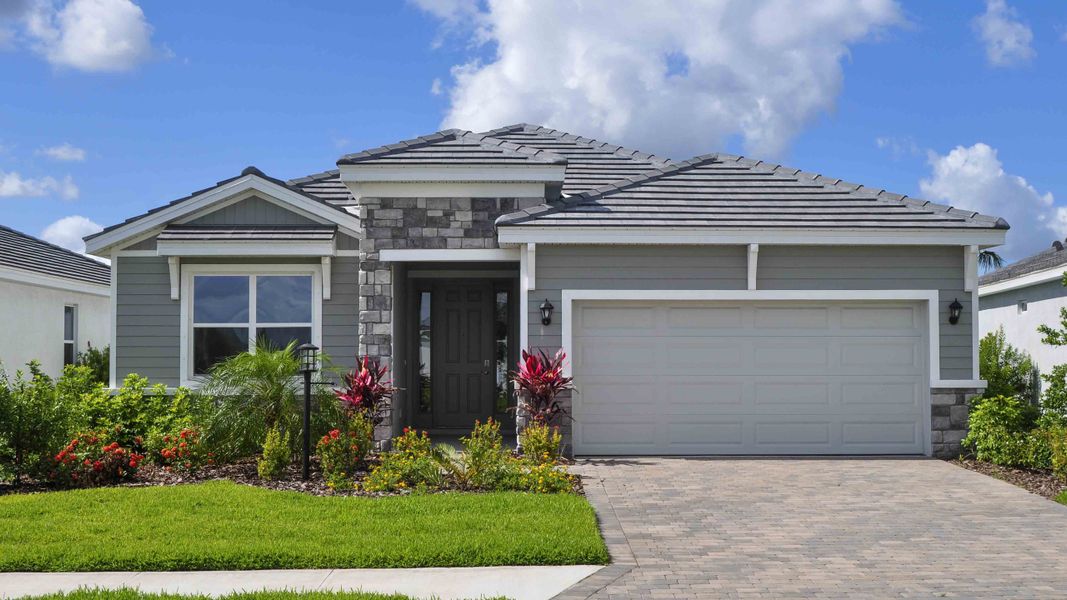 Representative exterior photo of a completed home built from the Laurel by D.R. Horton in Star Farms at Lakewood Ranch, Bradenton, FL (Image 1). Representative exterior photo of a completed home built from the Laurel by D.R. Horton in Star Farms at Lakewood Ranch, Bradenton, FL (Image 1).