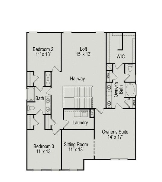 2D floor plan layout of this home in Cedar Meadows, Monroe, NC (Image 4).