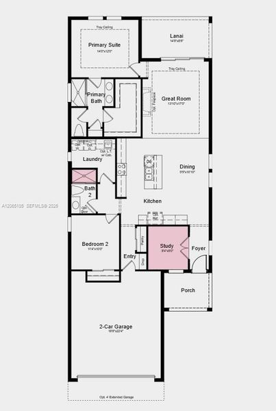 Floor Plan - Additional Highlights Include: extended flooring into the primary suite, 8' interior doors, and all appliances included