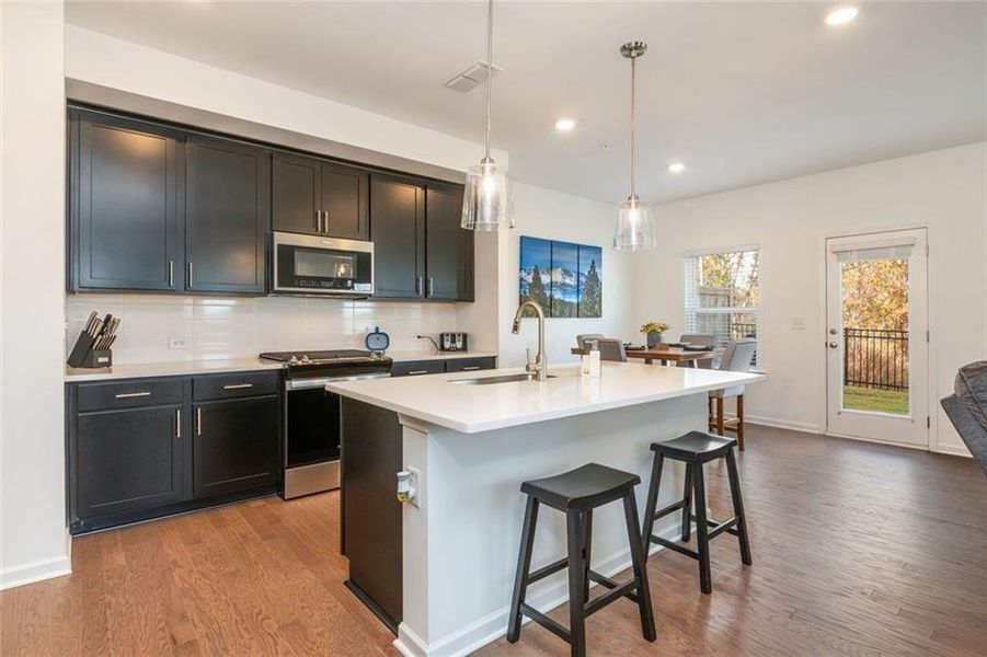 Furnished interior view inside a new home in Avignon - Townhomes, Cumming (Image 6). Furnished interior view inside a new home in Avignon - Townhomes, Cumming (Image 6).