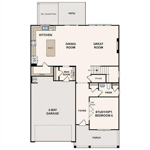2D floor plan layout of this home in Reserve at Gum Springs, Jefferson, GA (Image 3).
