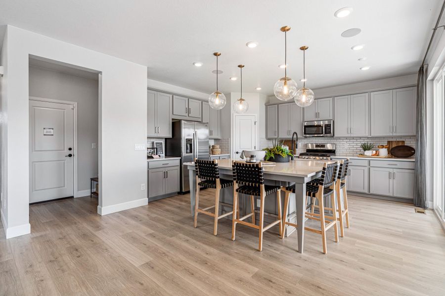 Representative furnished interior of a home built from the Estes by Taylor Morrison in Dawson Trails Town Collection, Castle Rock (Image 9).