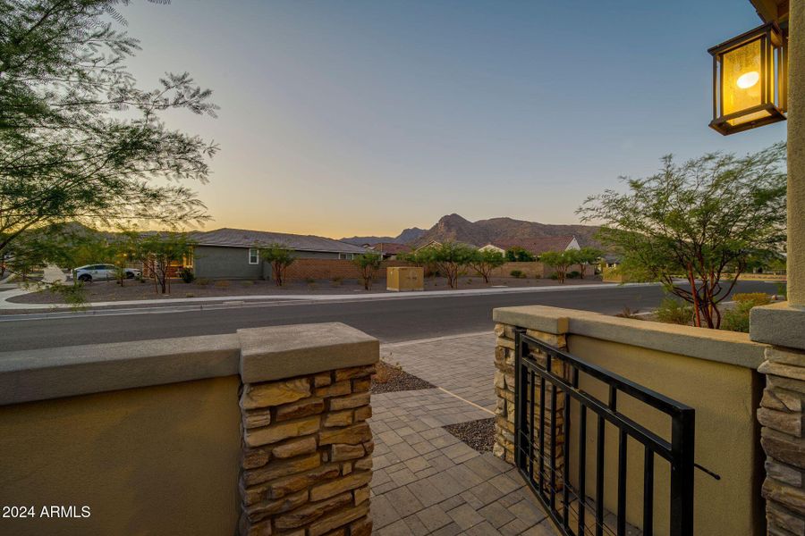 view from gated courtyard