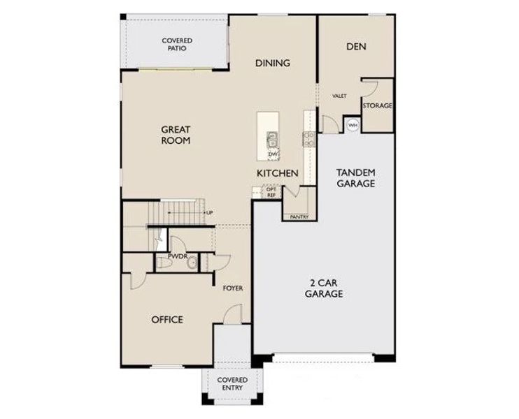 2D floor plan layout of this home in Tobiano at Wales Ranch, San Tan Valley, AZ (Image 2). 2D floor plan layout of this home in Tobiano at Wales Ranch, San Tan Valley, AZ (Image 2).