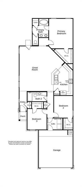 This floor plan features 3 bedrooms, 2 full baths and over 1,500 square feet of living space.