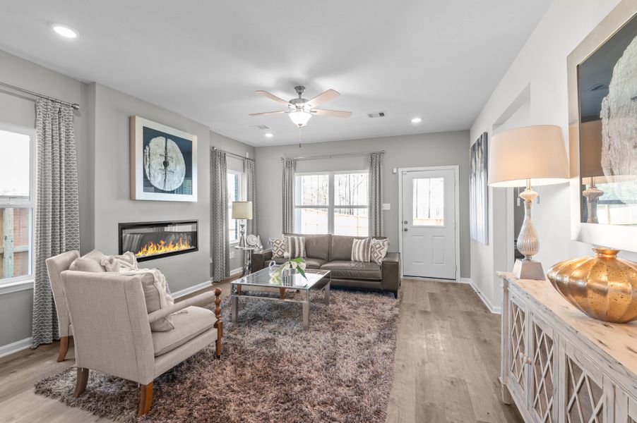 The Sparrow II- Family Room. Sample image for illustration; upgrades, options, and colors may vary. The Sparrow II- Family Room. Sample image for illustration; upgrades, options, and colors may vary.