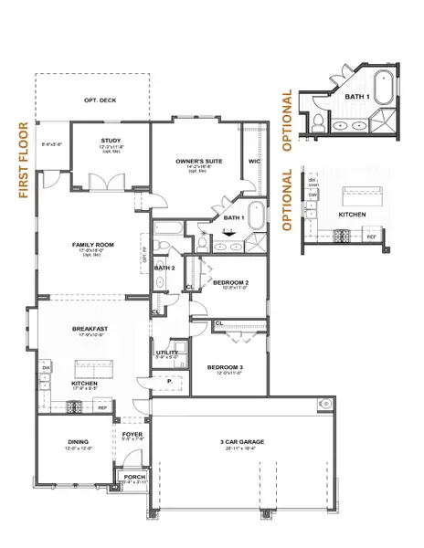 2D floor plan layout for the Lexington 2012 S 3CG by Saratoga Homes in Enclave at Cele, Pflugerville, TX (Image 5).