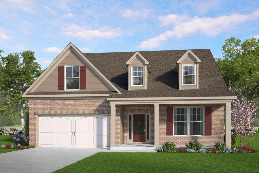 Representative exterior photo of a completed home built from the Lancaster by McKinley Homes in Clark Farms, Flowery Branch, GA (Image 1). Representative exterior photo of a completed home built from the Lancaster by McKinley Homes in Clark Farms, Flowery Branch, GA (Image 1).