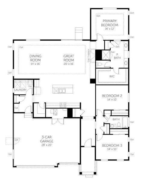 2D floor plan layout for the Summit - 60' Homesites by Dream Finders Homes in Farmstead, Berthoud, CO (Image 3).