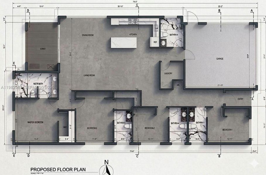 2D floor plan layout of this home in , Fort Lauderdale, FL (Image 5).