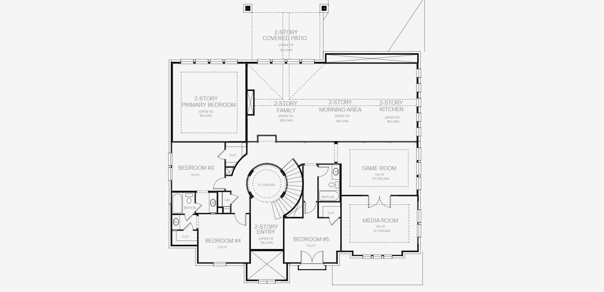 2D floor plan layout for the 4199W by Perry Homes in Jubilee 80', Hockley, TX (Image 4). 2D floor plan layout for the 4199W by Perry Homes in Jubilee 80', Hockley, TX (Image 4).