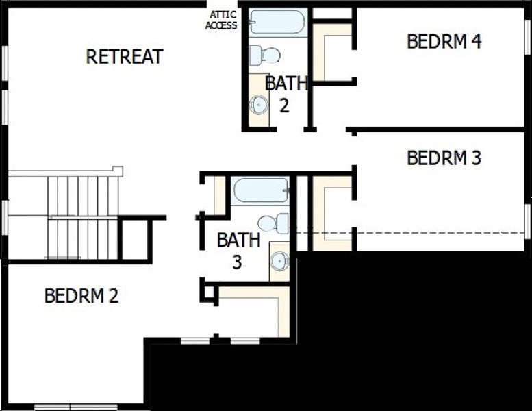 2D floor plan layout of this home in Audubon – Vision Collection, Magnolia, TX (Image 3).