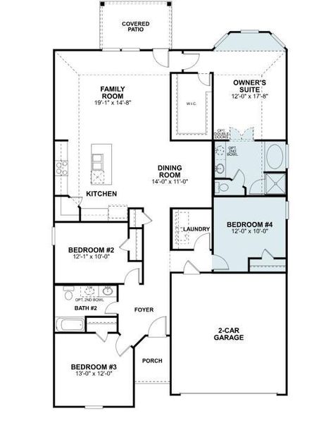 2D floor plan layout of this home in Moran Ranch, Willis, TX (Image 3).