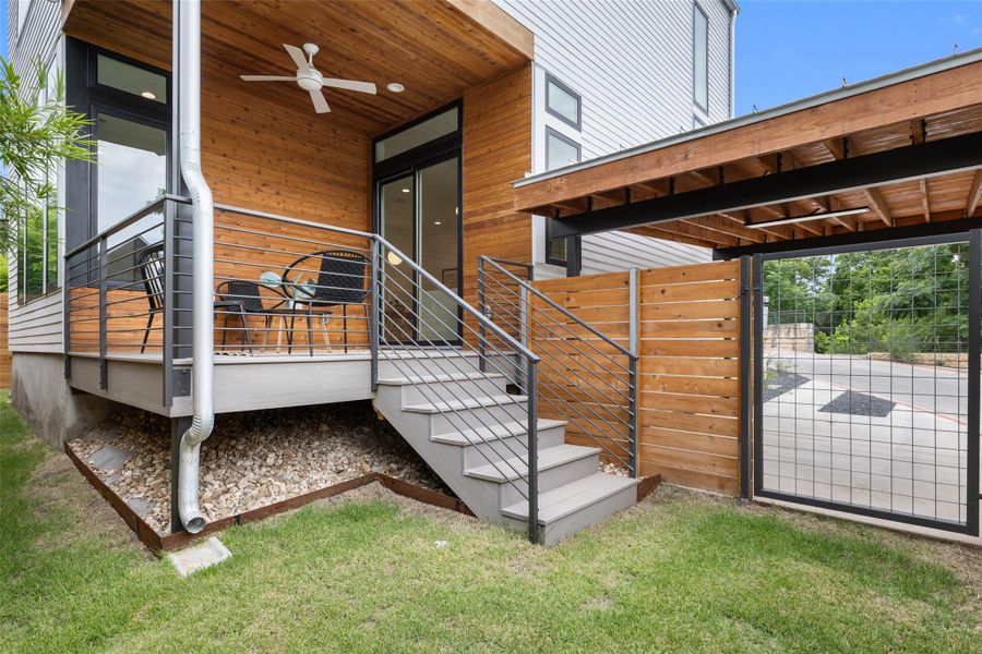 Exterior details and patio area of a home in , Austin (Image 21).