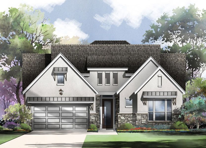 Durango Floor Plan at Ranches at Creekside, Boerne | Sitterle Homes Elevation E Durango Floor Plan at Ranches at Creekside, Boerne | Sitterle Homes Elevation E