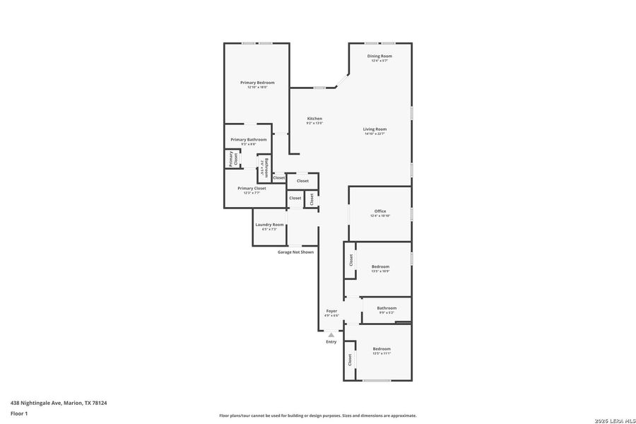 2D floor plan layout of this home in Dove Song, Marion, TX (Image 4).
