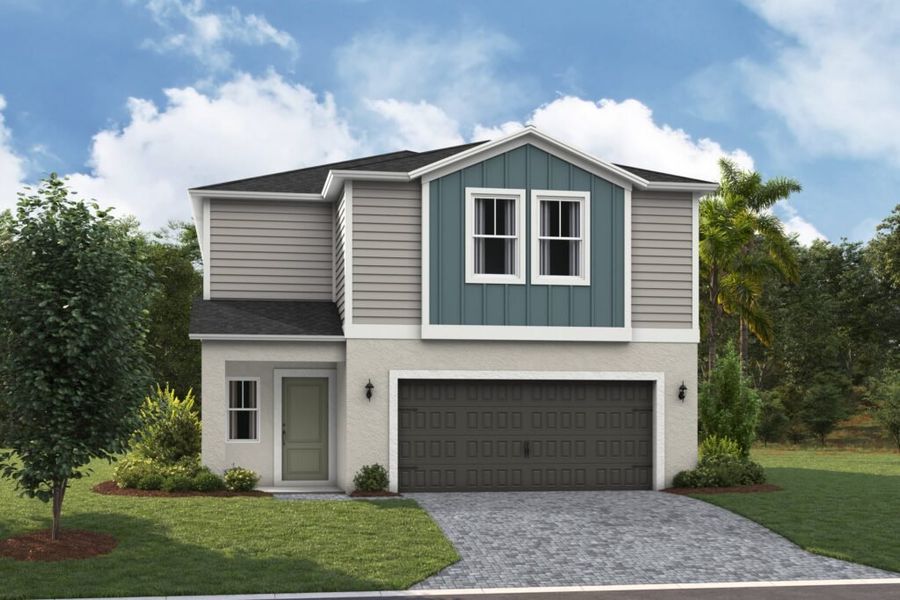 Representative exterior photo of a completed home built from the Azure by Casa Fresca Homes in Wynnstone, Davenport, FL (Image 8).