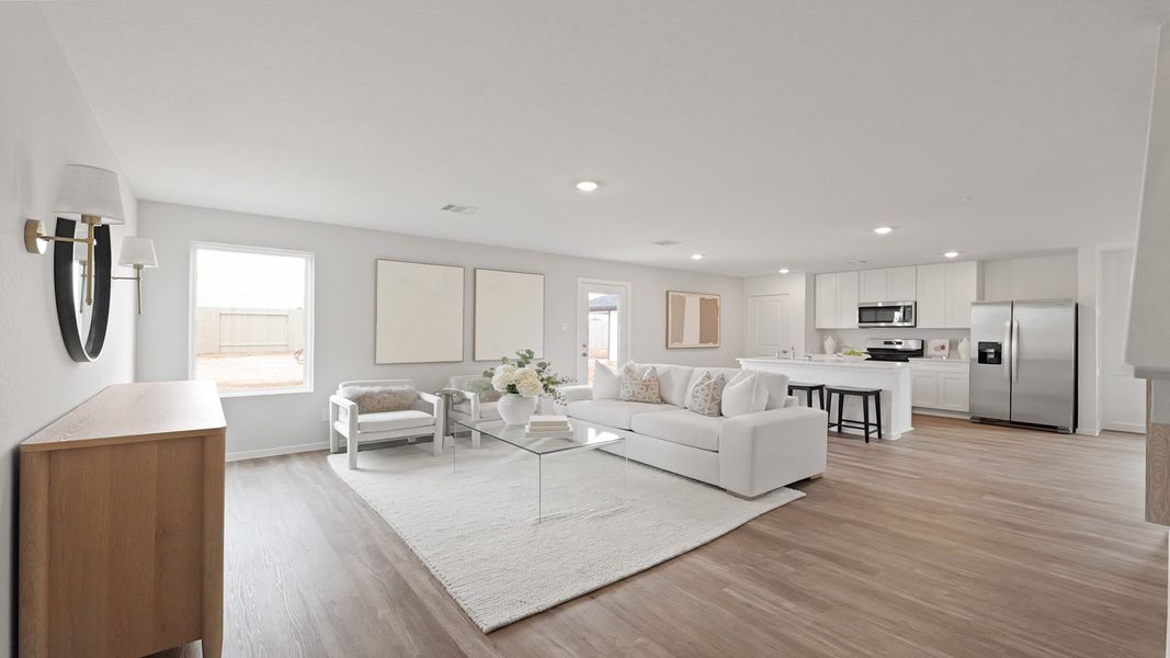 Representative furnished interior of a home built from the Franklin by D.R. Horton in Silverthorne, Conroe (Image 5).