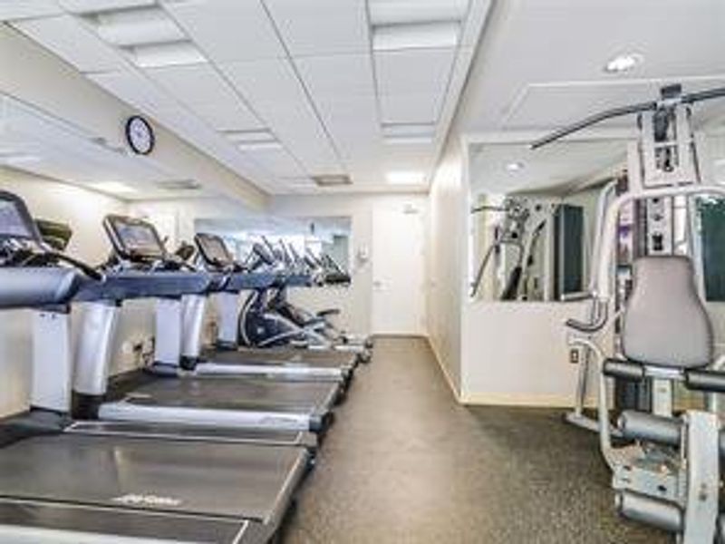 1st Floor of Bldg 4 (Guest Apartment is nextdoor). Opens onto the Saltwater Pool & DeckTreadmills, Ellipticals & machine room.