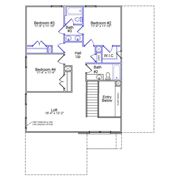 2D floor plan layout of this home in Gates at Windermere, Blythewood, SC (Image 3).