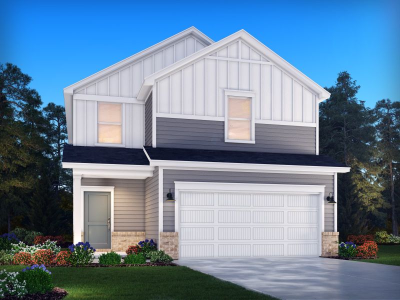 Representative exterior photo of a completed home built from the Finley by Meritage Homes in Walnut Reserve, Conover, NC (Image 21).