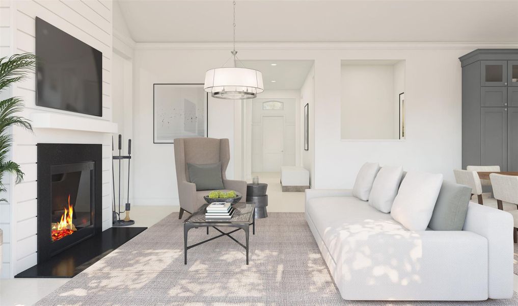 Sun-lit great room (*Artist rendering used for illustration purposes only.) Sun-lit great room (*Artist rendering used for illustration purposes only.)