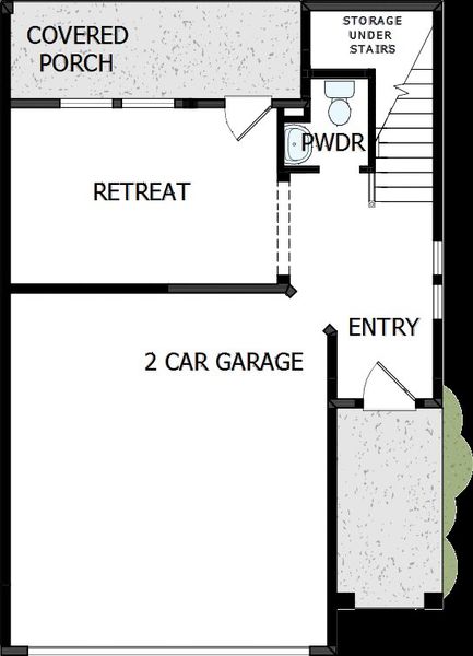 2D floor plan layout of this home in Trails at Waterside - Villas Series, Fort Worth, TX (Image 5).